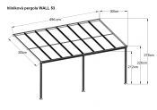 hliníková pergola WALL 53 bílá + čirý PC