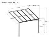 hliníková pergola WALL 33 bílá + opál PC