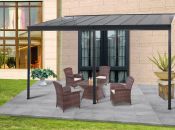 hliníková pergola WALL 43 antracit + opál PC