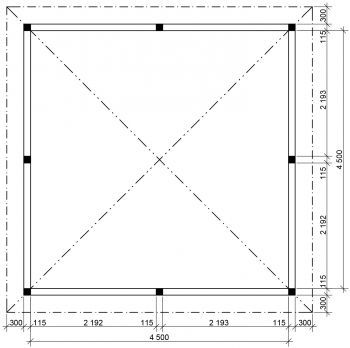 Zahradní altán Atelier 450x450 KVH