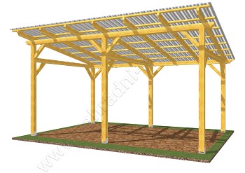 Pergola Klasik 300x470, sklon krokví 10°, polykarbonát