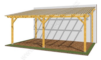 Přístřešek 350x570, sklon krokví 10°