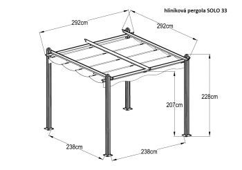 Hliníková pergola Solo 33