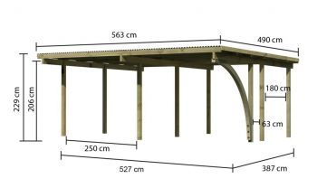 Dvojitý Carport ECO 1A 62037