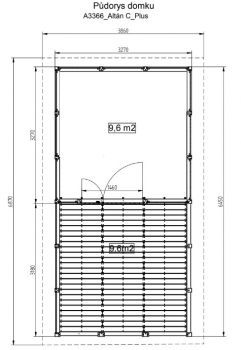 Zahradní altán Herold A3366C s terasovou podlahou (9,6 + 9,6 m2)