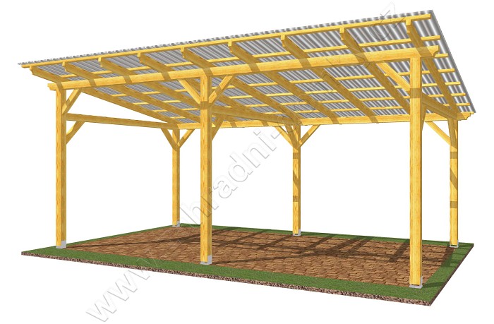 Pergola Klasik 300x570, sklon krokví 10°, polykarbonát