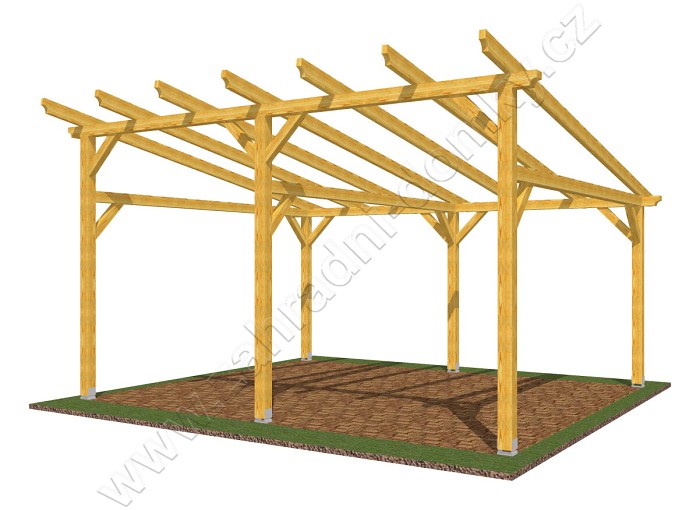 Pergola Klasik 400x470, sklon krokví 10°