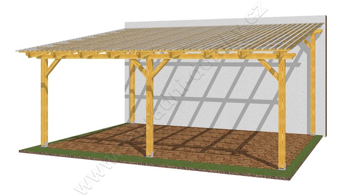 Přístřešek 400x570, sklon krokví 10°