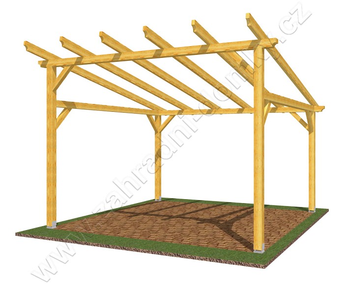 Pergola Klasik 350x370, sklon krokví 10°