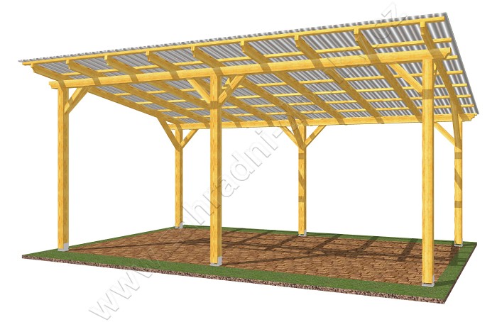 Pergola Standard 300x570, sklon krokví 10°, polykarbonát