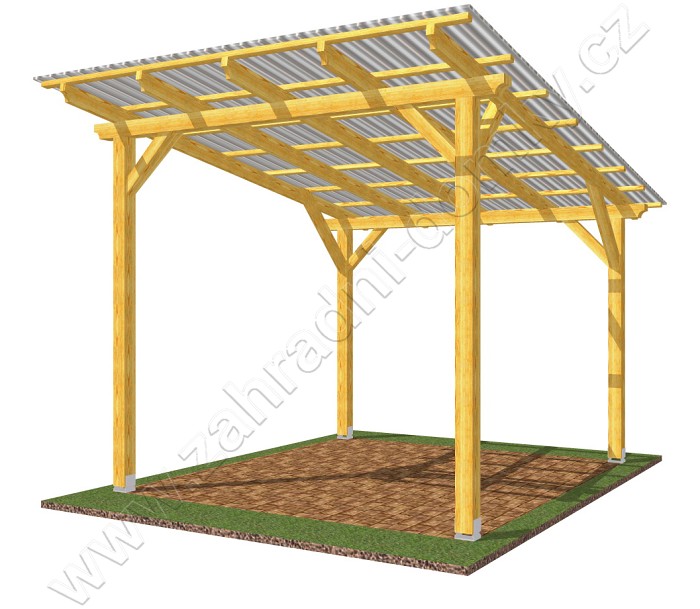 Pergola Standard 300x270, sklon krokví 10°, polykarbonát