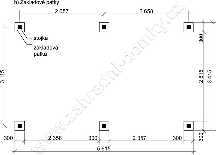 Gárážové stání Standard 300x520