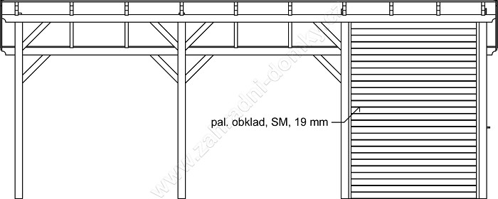 Garážové stání s úložným prostorem 300x700 B