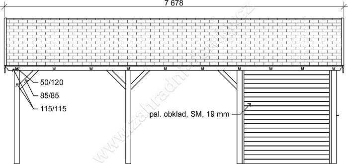 Gárážové stání s úložným prostorem 300x700 SB