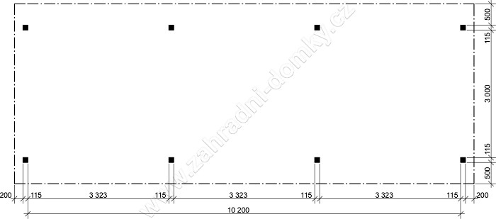 Gárážové stání Standard 300x1020