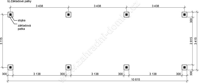 Gárážové stání Standard 300x1020