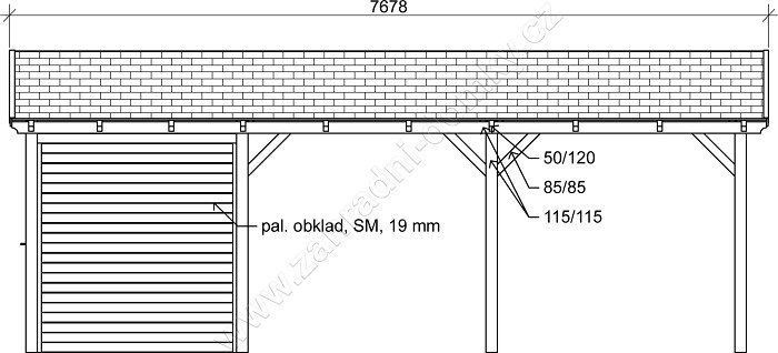 Garážové stání s úložným prostorem 300x700 B