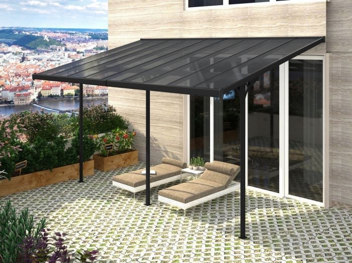 Zahradní pergola Bruce H 305x557, šedý polykarbonát