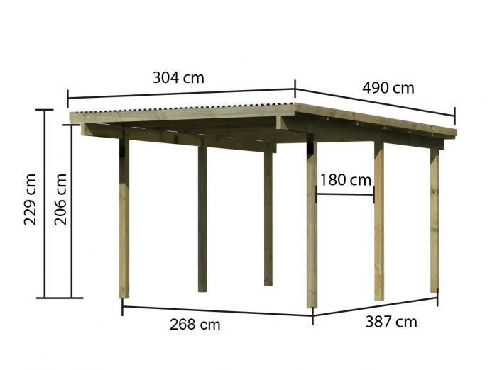 Carport Karibu ECO 1A 62023