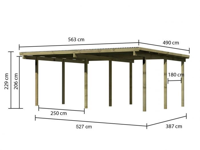 Dvojitý Carport ECO 1A 62035