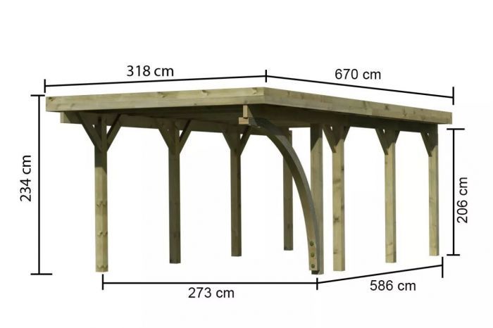 Carport CLASSIC 2B 61968 ocelové střešní plechy