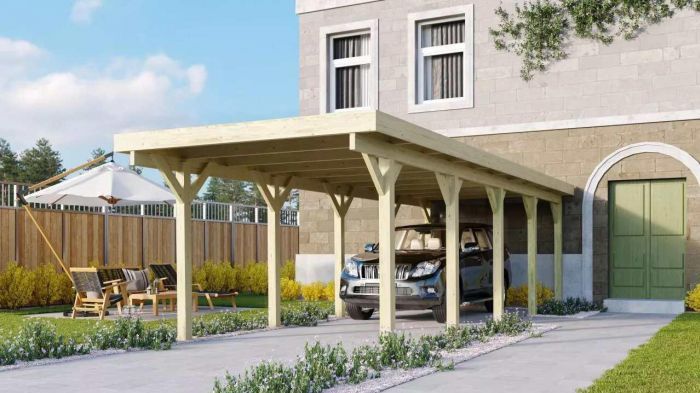 Carport CLASSIC 3A 61970 ocelové střešní plechy