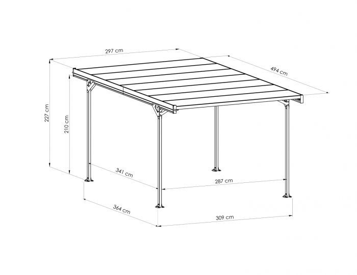 Kovový přístřešek / carport TRIGANO JARDIN MISTRAL