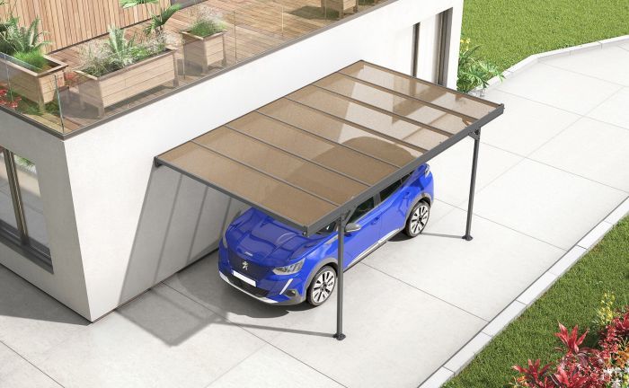 Kovový přístřešek / carport TRIGANO JARDIN MISTRAL WALL