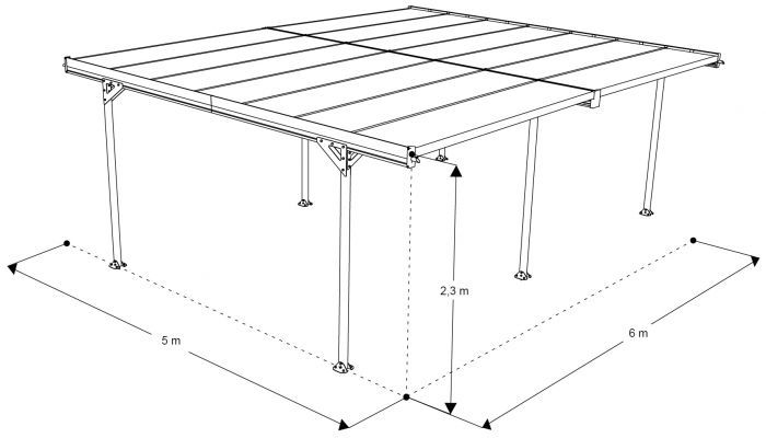 Kovový přístřešek / carport TRIGANO JARDIN MISTRAL DOUBLE